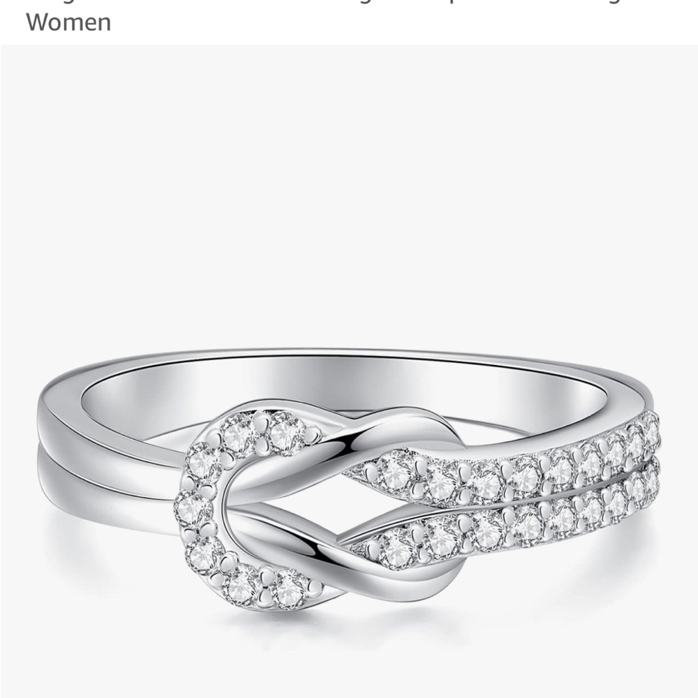 Elegant Silver Knot Ring “Unbreakable Bond” Mother/Daughter Ring Size 6 NEW